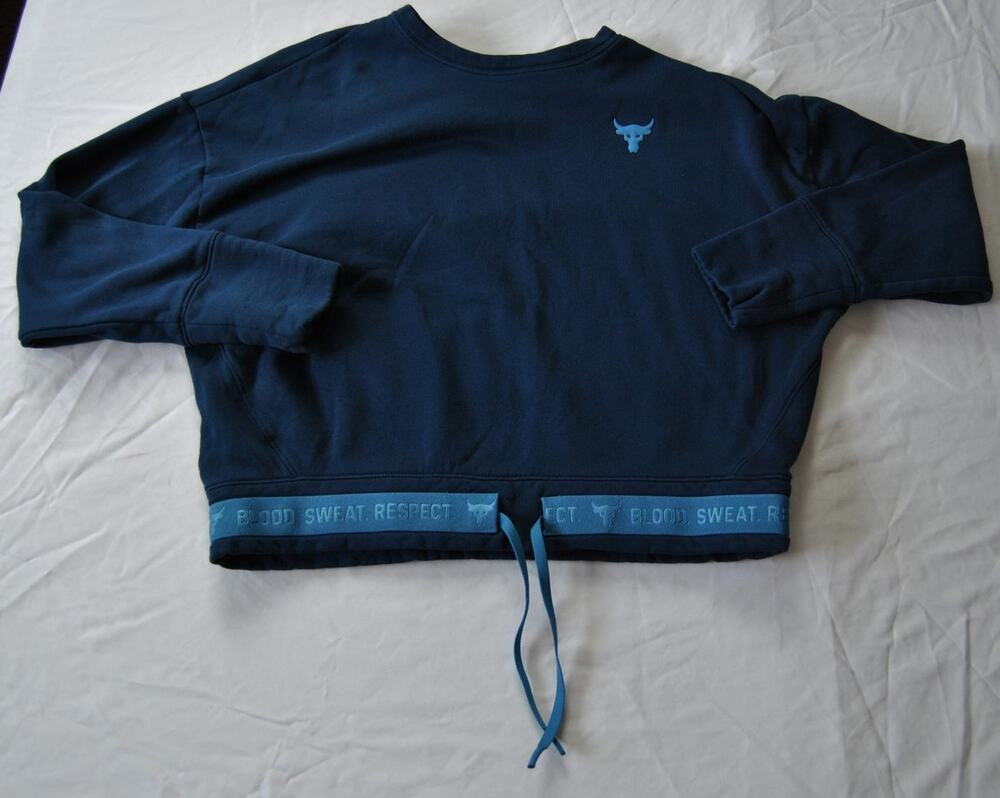 Project Rock Long Sleeve Crop Top Sweater by Under Armour Medium